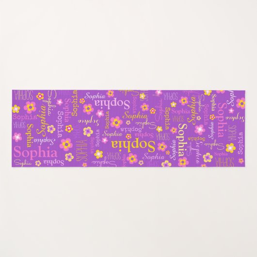 Sophia bloemen heet typografisch paars yogamat (Voorkant (horizontaal))