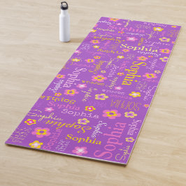Sophia bloemen heet typografisch paars yogamat