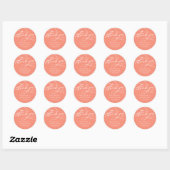SOPHIA Bright Coral Wedding Bedankt Sticker (Vel)