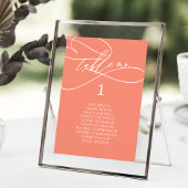 SOPHIA Bright Coral Wedding Seating Chart Kaart