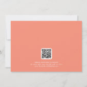 SOPHIA Bright Coral Zomer QR Code Huwelijk Save The Date (Achterkant)