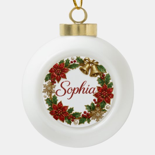 Sophia Christmas Name Ceramic Ornament (Voorkant)