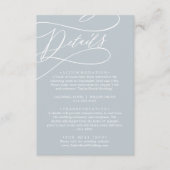 SOPHIA Coastal Blue Modern Elegant Wedding Details Informatiekaartje (Voorkant)