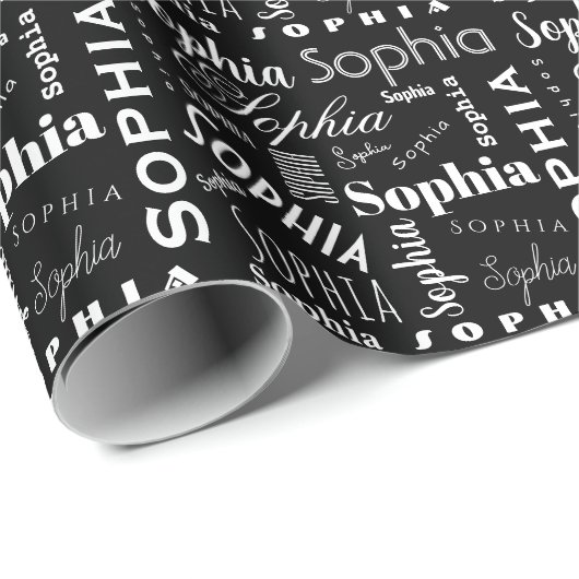 Sophia Custom Name Cadeaupapier (Rol Hoek)