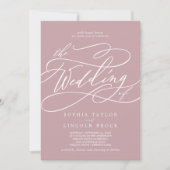 SOPHIA Dusty Roos Mauve Simple Modern Boho Wedding Kaart (Voorkant)