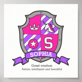 Sophia eenhoorn meisjesnaam betekenis ridderkruis poster