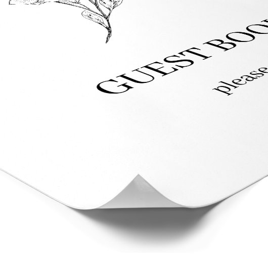 Sophia Eenvoudig Minimalistisch Gastboek Huwelijks Poster (Hoek)