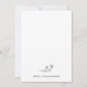 Sophia Elegant Simple Black White Photo Wedding Bedankkaart (Voorkant)