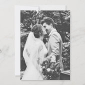 Sophia Elegant Simple Black White Photo Wedding Bedankkaart (Achterkant)