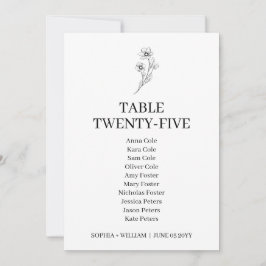 Sophia Elegant Wedding Table Kaart