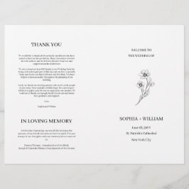 Sophia Elegante Typografie Vouwbare Trouwprogramma