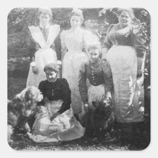 Sophia Farrell en dienstmeisjes, 1899 Vierkante Sticker (Voorkant)
