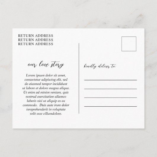 Sophia foto Moderne bruiloft Bewaar de datum Aankondigingskaart (Achterkant)