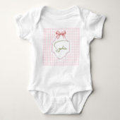 Sophia Gepersonaliseerde Roze Bow & Gingham Print Romper (Voorkant)