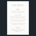 Sophia Gold Modern huwelijksmenu Flyer<br><div class="desc">Moderne bruiloft menu flyer met een eenvoudig maar elegant ontwerp.</div>
