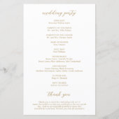 Sophia Gold Modern huwelijksprogramma (Achterkant)