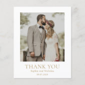 Sophia Gold Modern Wedding Dank je wel kaart (Voorkant)