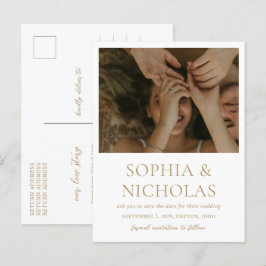 Sophia Gold Modern Wedding Save the Date Aankondigingskaart