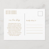 Sophia Gold Modern Wedding Save the Date Aankondigingskaart (Achterkant)