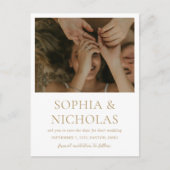 Sophia Gold Modern Wedding Save the Date Aankondigingskaart (Voorkant)