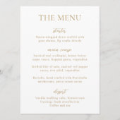 Sophia Gold Moderne bruiloft Menu (Voorkant)