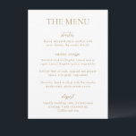 Sophia Gold Moderne bruiloft Menu<br><div class="desc">Modern huwelijksmenu met een eenvoudig maar elegant ontwerp.</div>