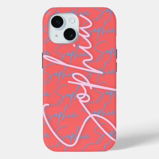 Sophia Handtekening Naam Patroon Ontwerp Case-Mate iPhone Case (Achterkant)