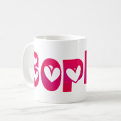 Sophia in harten koffiemok (Voorkant links)