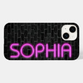 SOPHIA in PINK Neon Lights Case-Mate iPhone Case (Achterkant (horizontaal))