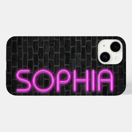 SOPHIA in PINK Neon Lights Case-Mate iPhone Case (Achterkant (horizontaal))