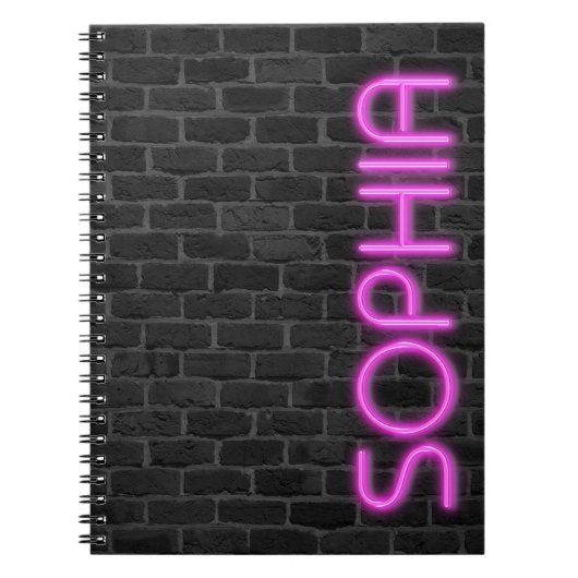 SOPHIA in PINK Neon Lights Notitieboek (Voorkant)