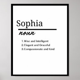Sophia, Meisje Gepersonaliseerde Naam Definitie Poster