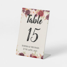Sophia & Michael Wedding Table Card Reclamebord Met Voetstuk