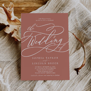 SOPHIA minimale rustieke herfstterracotta bruiloft Kaart