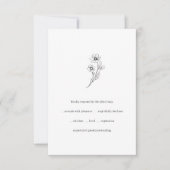 Sophia Minimalist Black White Meal Choice Wedding RSVP Kaartje (Voorkant)