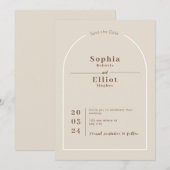 SOPHIA Modern Desert Boho Arch Save the Date Kaart (Voorkant / Achterkant)