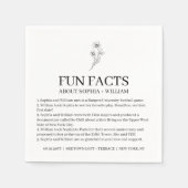 Sophia Modern Wedding Reception Fun Facts Cocktail Servet (Voorkant)