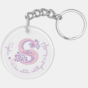 Sophia monogram letter S naam en betekenis Sleutelhanger