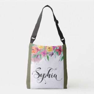 Sophia naam teken Sophia floral Calligraphy Baby Crossbody Tas