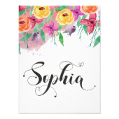 Sophia naam teken Sophia floral Calligraphy Baby Foto Afdruk (Voorkant)