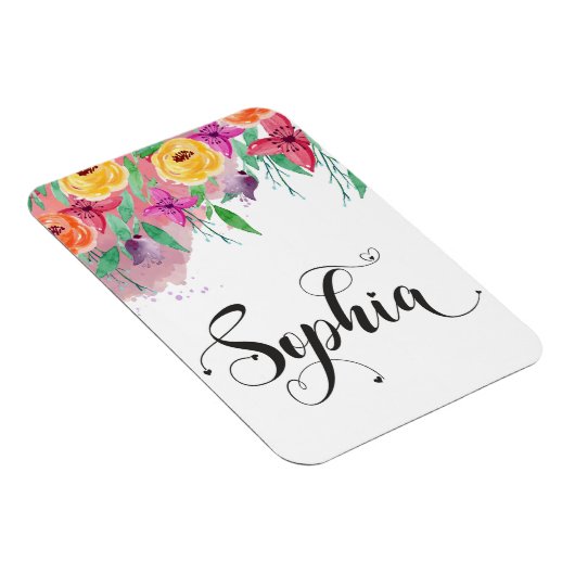 Sophia naam teken Sophia floral Calligraphy Baby Magneet (Rechterzijde)
