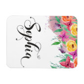 Sophia naam teken Sophia floral Calligraphy Baby Magneet (Horizontaal)