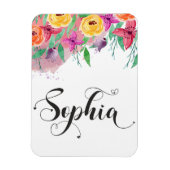 Sophia naam teken Sophia floral Calligraphy Baby Magneet (Verticaal)