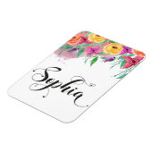 Sophia naam teken Sophia floral Calligraphy Baby Magneet (Linkerzijde)