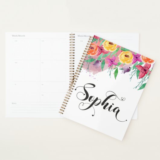 Sophia naam teken Sophia floral Calligraphy Baby Planner (Display)