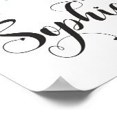 Sophia naam teken Sophia floral Calligraphy Baby Poster (Hoek)