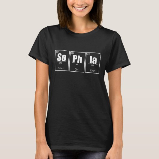 Sophia Name Chemistry Elements Women Names T-shirt (Voorkant)