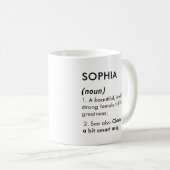 Sophia name, Editable name, Custom name Koffiemok (Voorkant rechts)