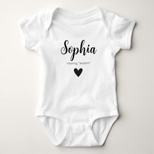 Sophia Name openbaart Betekenis van een minimaal m Romper (Voorkant)