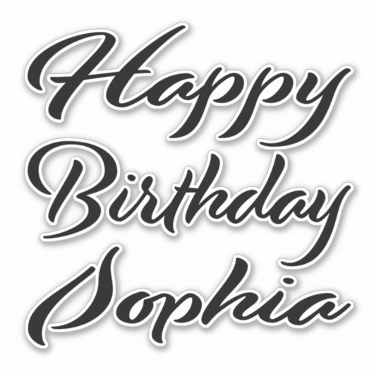 Sophia Name Vorname black Sticker Geburtstag (Voorkant)
